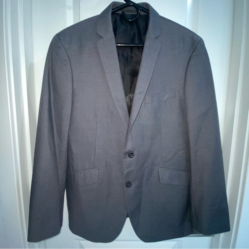 Kenneth Cole Reaction Men’s Slim Fit FULL 2-Piece Suit charcoal gray